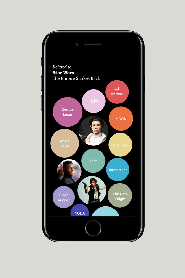 Mobile App UI Design with Circular Avatars, minimal, boxed, vibrant