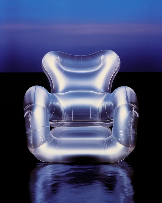 3D Iridescent Chair Render, glassmorphism, 3d-render, cool