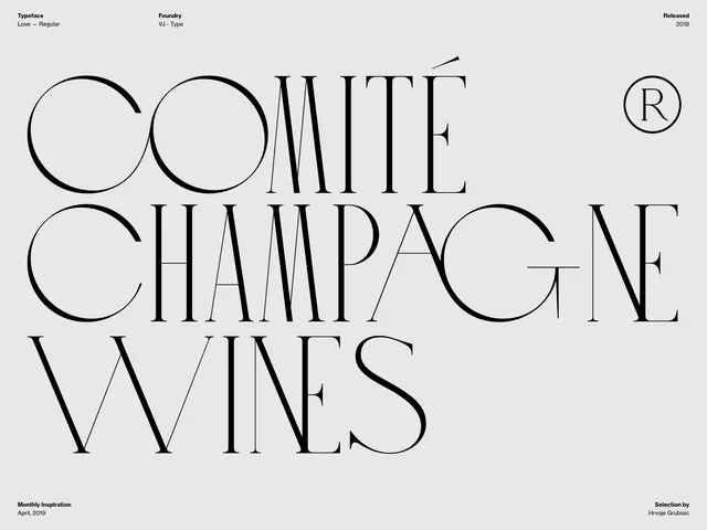 Comite Champagne Wines Wordmark, minimal, luxury, monochrome