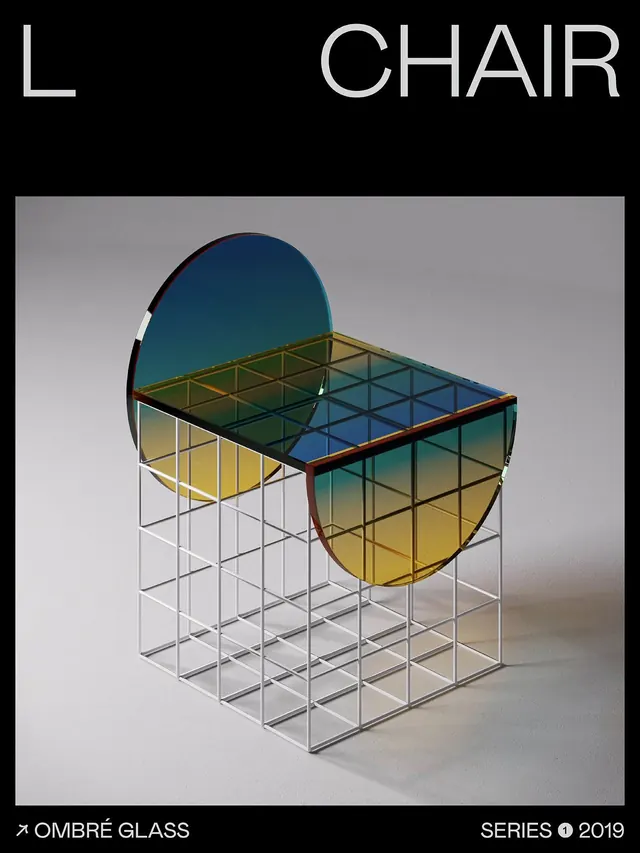 Chair Design Reference, minimal, geometric, vibrant