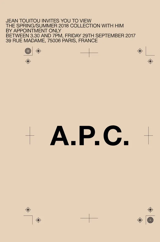 A.P.C. Brand Identity Layout, minimal, swiss, light
