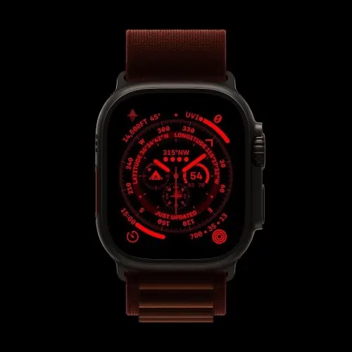 Red Dial Smartwatch Mockup, luxury, technical, dark