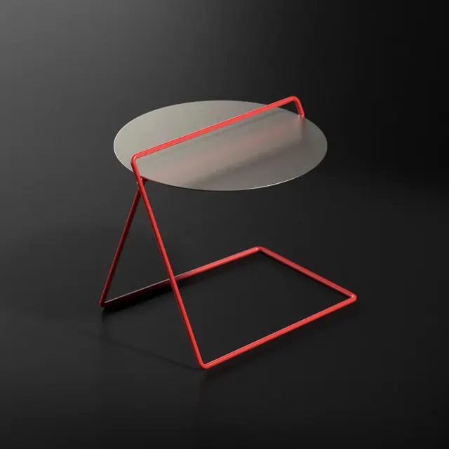 Minimalist Geometric Side Table, minimal, geometric, high-contrast