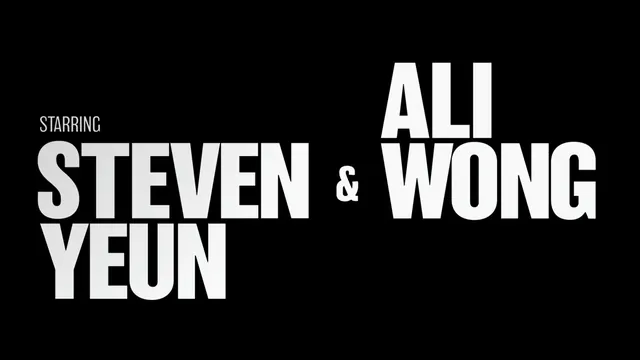 Ali Wong & Steven Yeun Starring Wordmark, minimal, monochrome, high-contrast