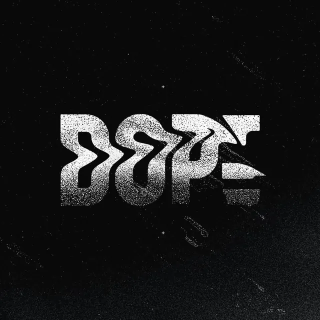 Abstract Wordmark Design, brutalist, dark-mode, dark