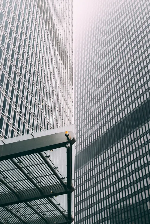 Skyscraper Architecture Perspective, minimal, geometric, monochrome