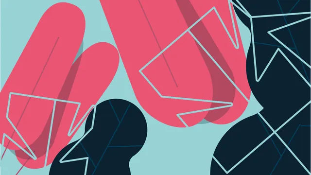Abstract Geometric Shapes with Line Art, minimal, geometric, vibrant
