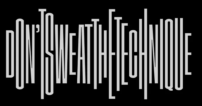 Don't Be A Tech Noob Wordmark, brutalist, monochrome, high-contrast