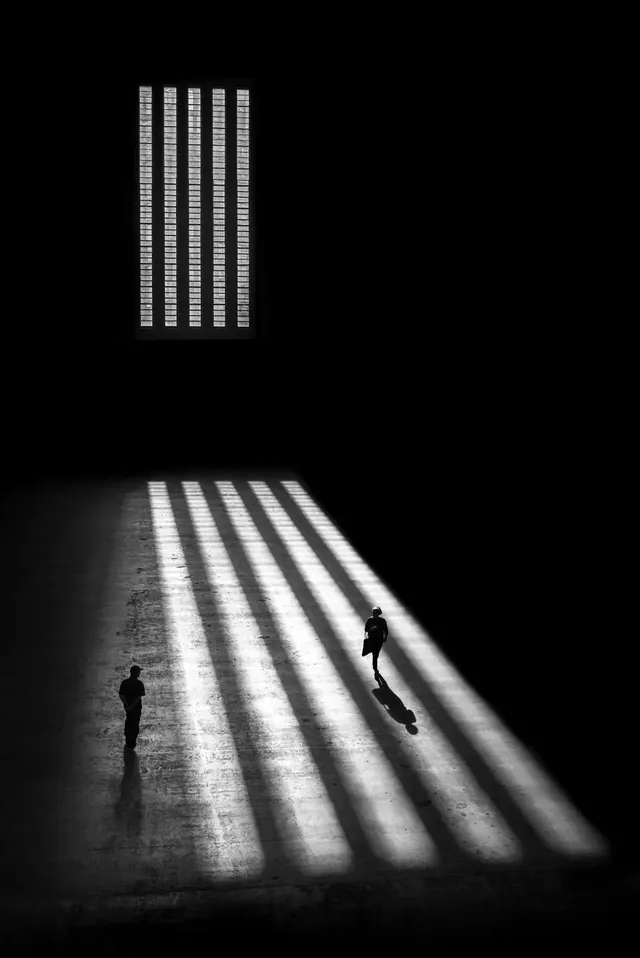 Abstract Light and Shadow Composition, minimal, monochrome, high-contrast