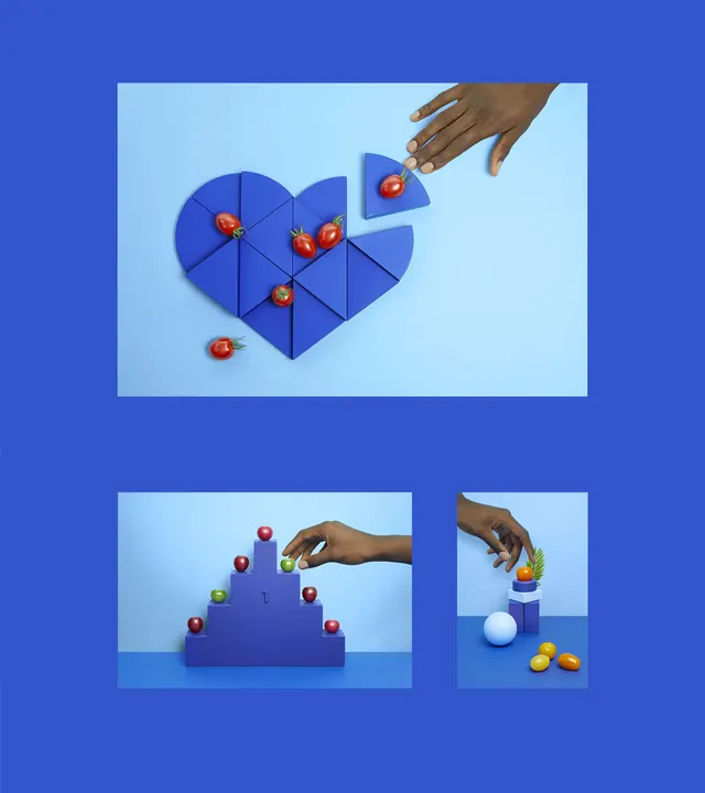 3D Heart and Sphere Composition, 3d-render, minimal, vibrant