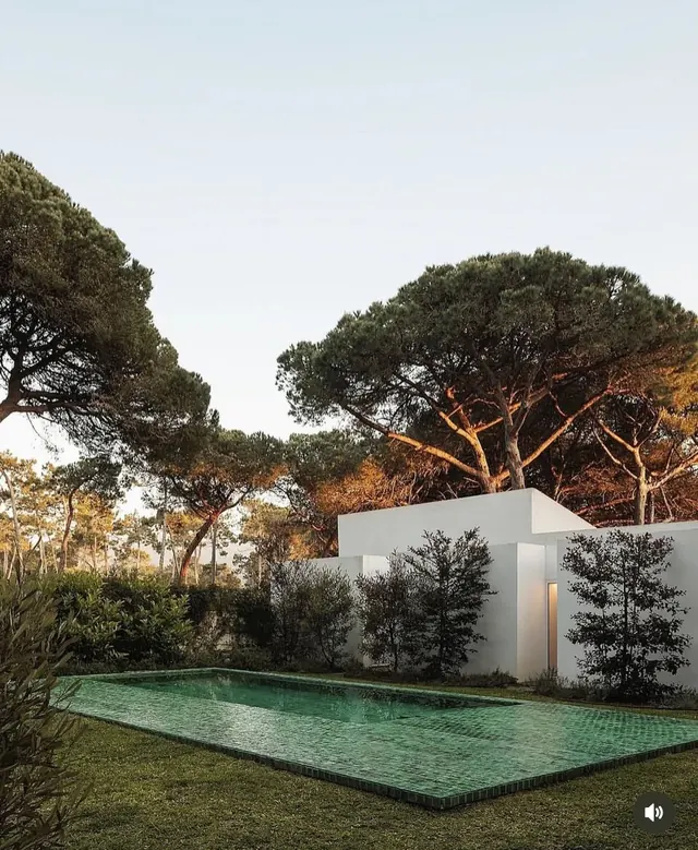Modernist Poolside Architecture, minimal, photographic, light