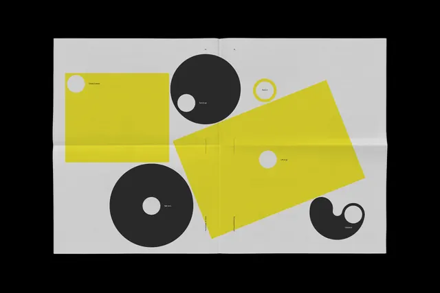 Geometric Abstract Graphic Composition, minimal, geometric, high-contrast