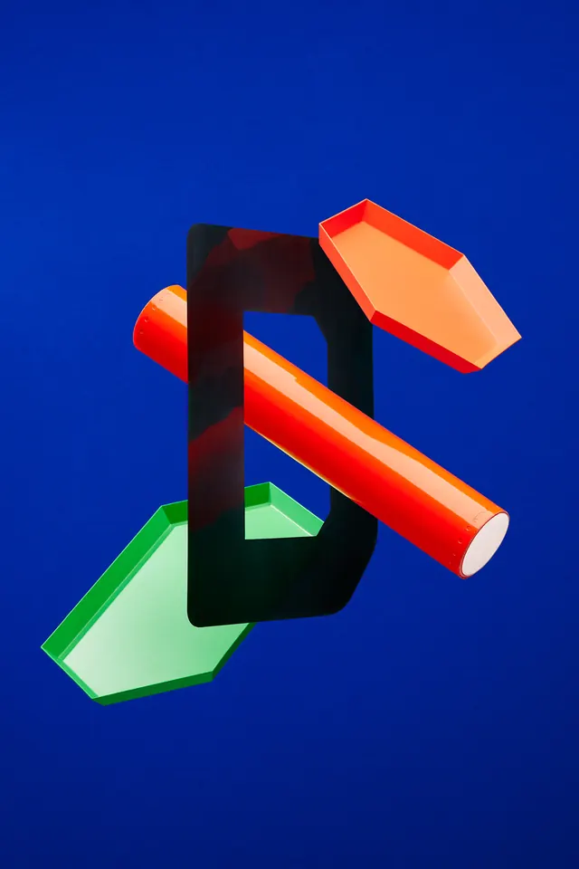 Geometric Abstract Lettering, geometric, 3d-render, vibrant