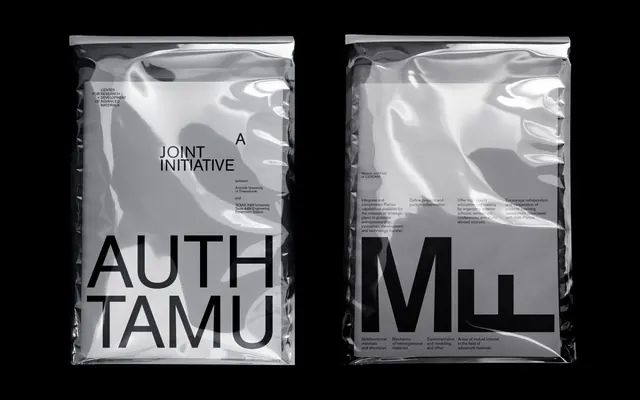 AUTH TAMU Joint Initiative Mockup, minimal, brutalist, monochrome