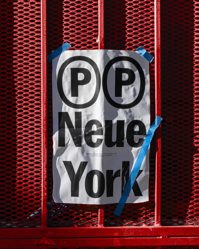 Neue York Subway Sign Mockup, brutalist, neo-brutalist, high-contrast