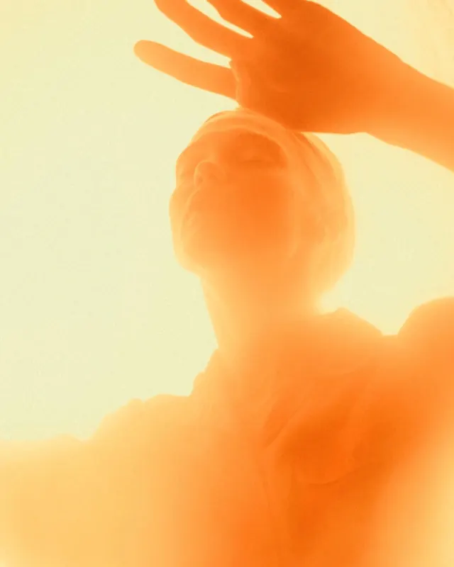 Ethereal Human Silhouette, organic, photographic, warm