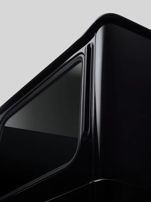 Close-up of a Black Vehicle Window, minimal, luxury, dark