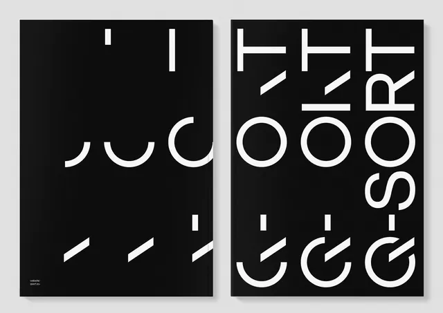Abstract Typography Composition, minimal, swiss, dark