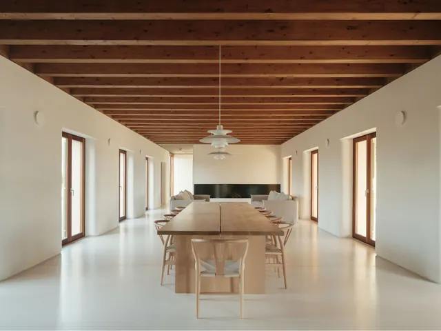 Modern Minimalist Dining Room Interior, minimal, photographic, warm