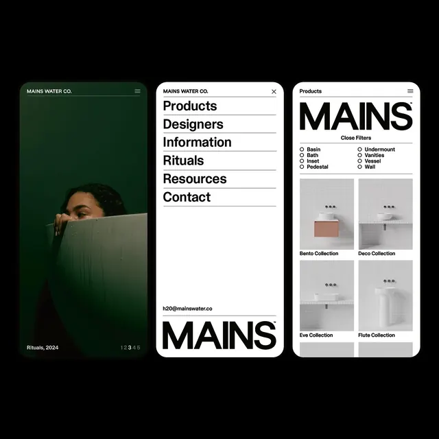 MAINS Identity System, minimal, swiss, high-contrast
