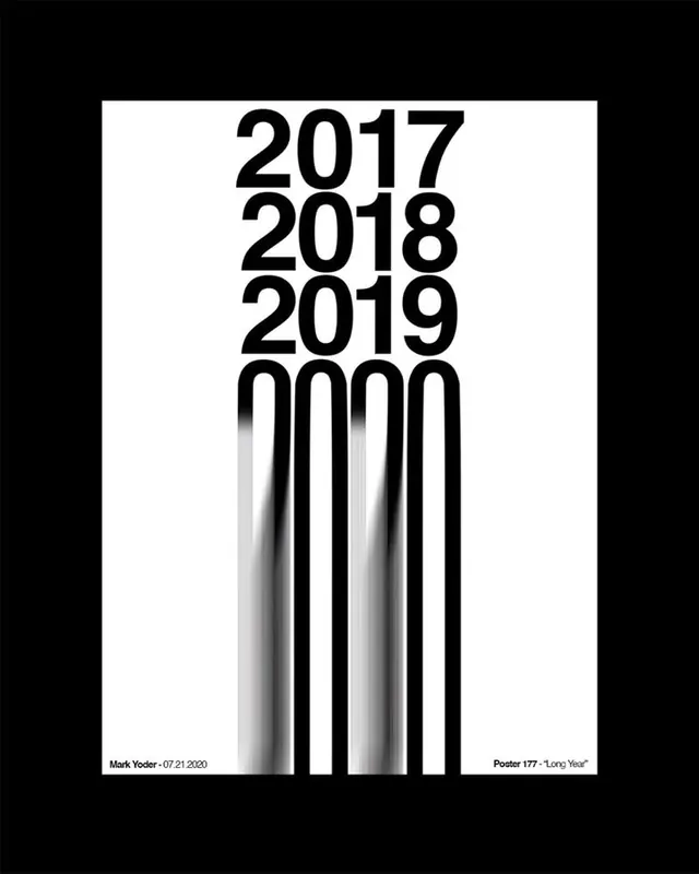 Yearly Progression Typography Design, minimal, swiss, monochrome