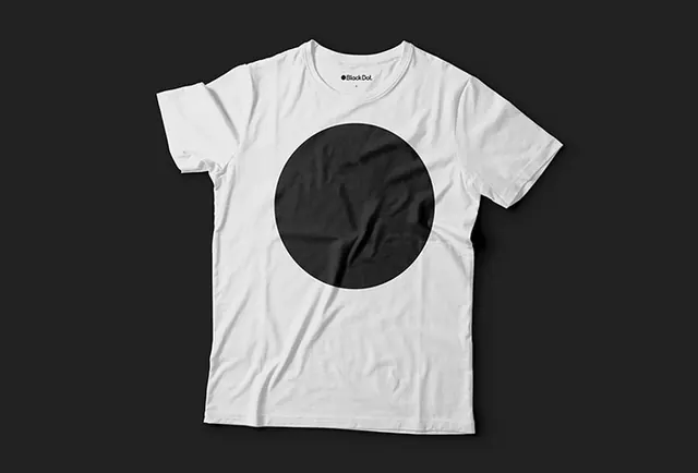 Minimalist Circular Graphic T-Shirt Mockup, minimal, monochrome, monochrome