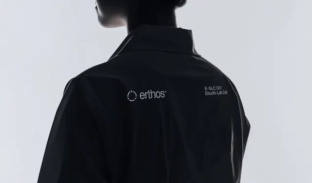 Earths Logo Mockup on Black Jacket, minimal, monochrome, dark