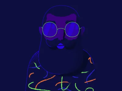 Stylized Portrait Illustration, playful, illustrated, dark