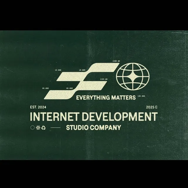 Internet Development Studio Identity, minimal, swiss, dark