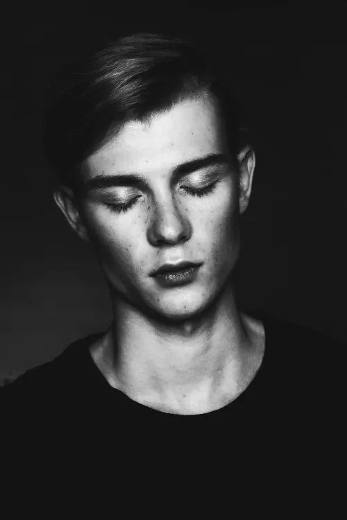 Monochrome Portrait of a Young Man, monochrome, photographic, monochrome