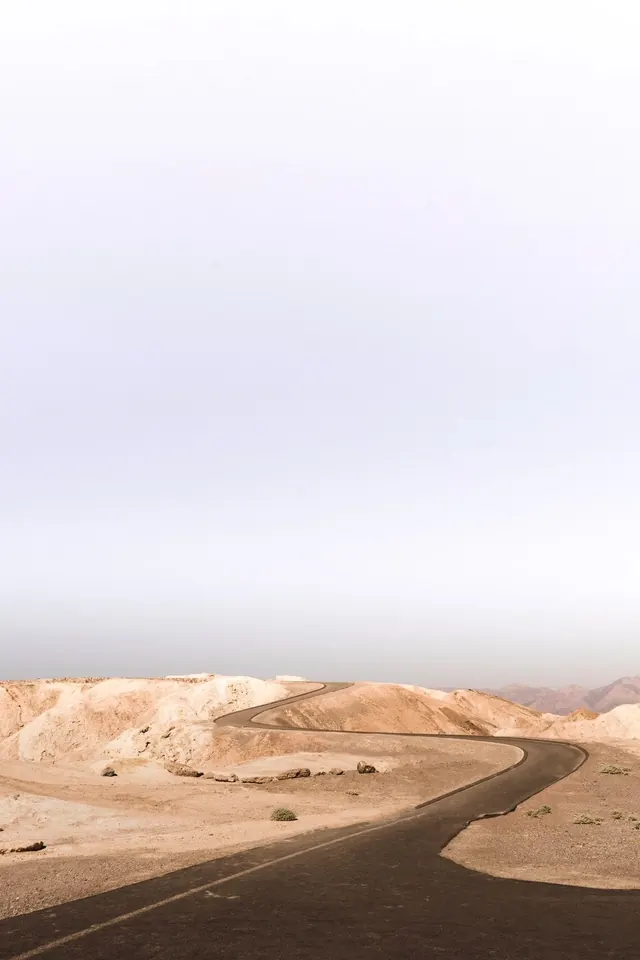 Desert Road Landscape, minimal, photographic, muted