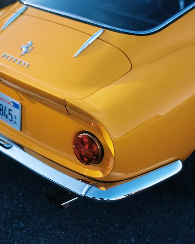 Yellow Classic Car Rear Detail, retro, photographic, vibrant