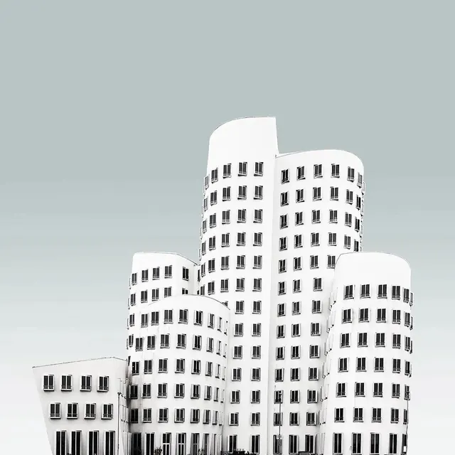 Minimalist 3D Building Render, minimal, geometric, light
