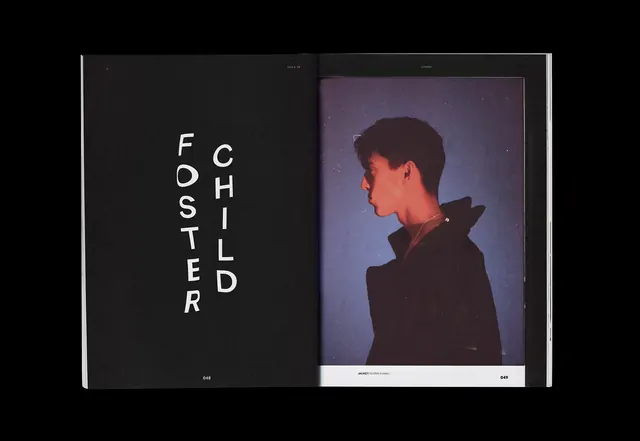 Portrait and Typography Layout, minimal, editorial, dark