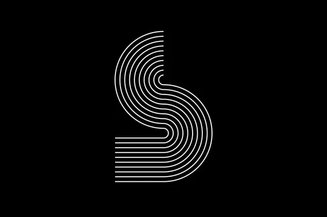 Stylized Letter S Line Art, minimal, geometric, high-contrast