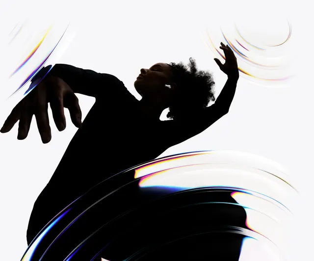Abstract Silhouette with Light Trails, abstract, gradient-heavy, dark