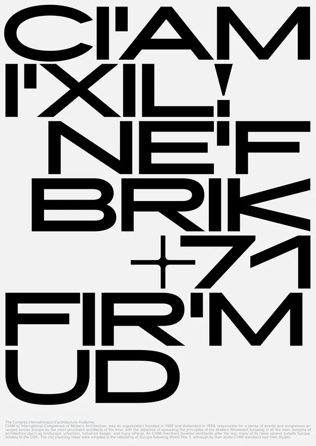 Experimental Typography Poster, brutalist, neo-brutalist, monochrome