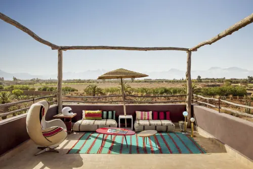 Outdoor Lounge Area with Pool, photographic, luxury, light