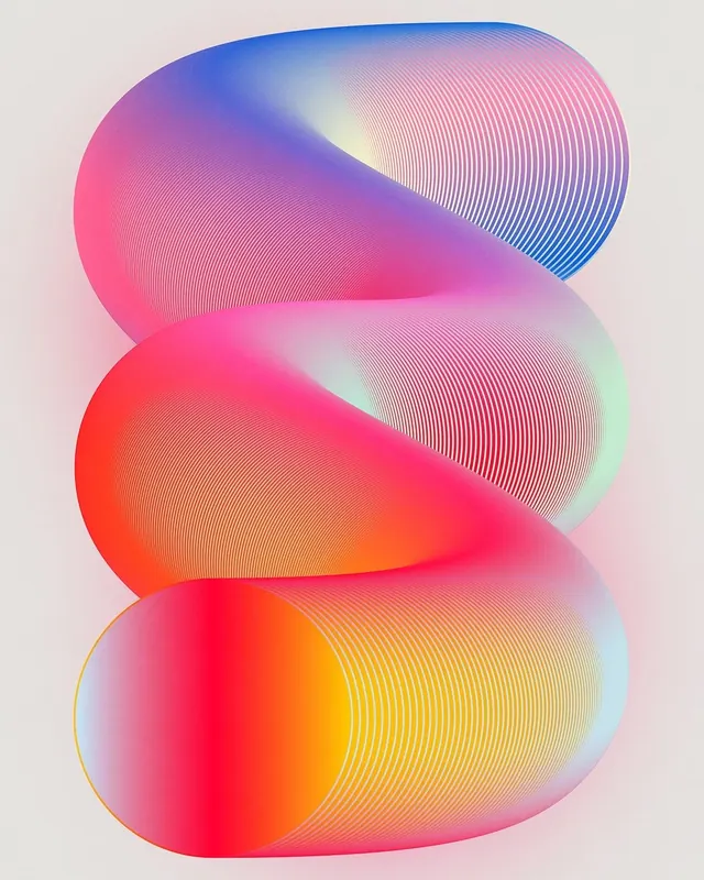 Abstract Gradient Ribbon, gradient-heavy, organic, vibrant