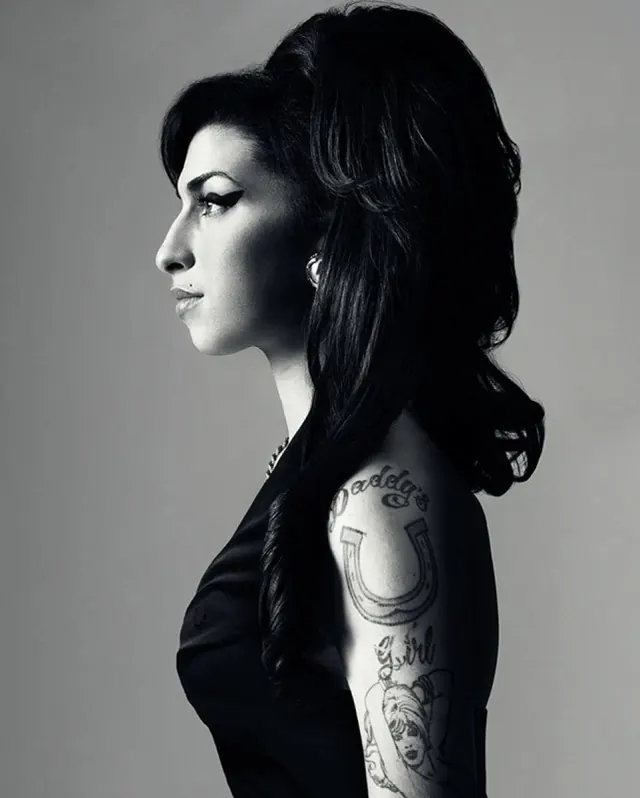 Portrait with Tattoo Art, monochrome, photographic, monochrome