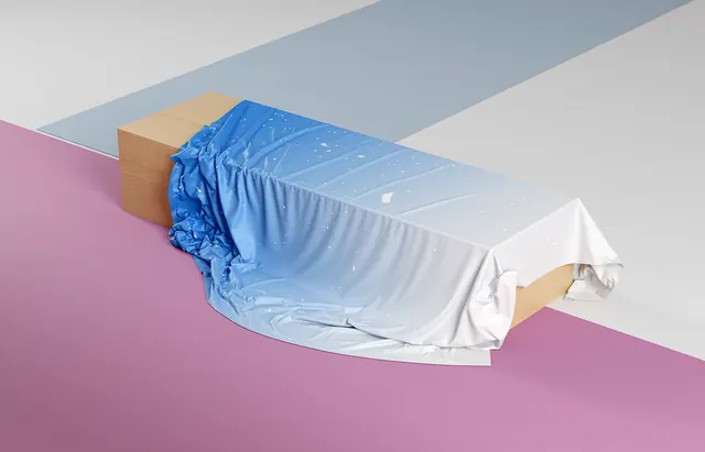 3D Fabric Mockup with Gradient and Shadow, minimal, 3d-render, cool