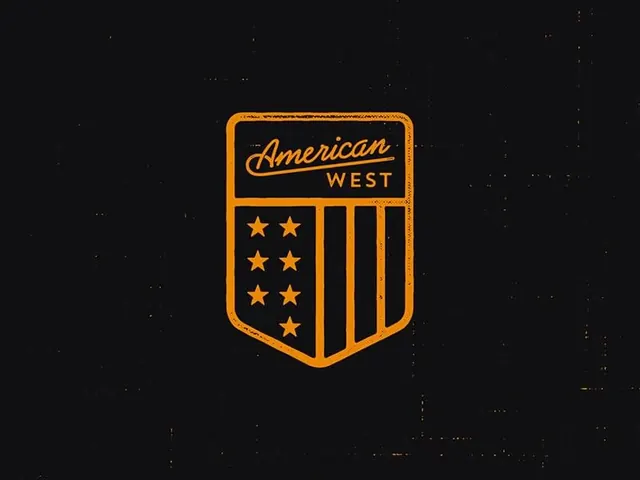 American West Logo Design, minimal, boxed, dark