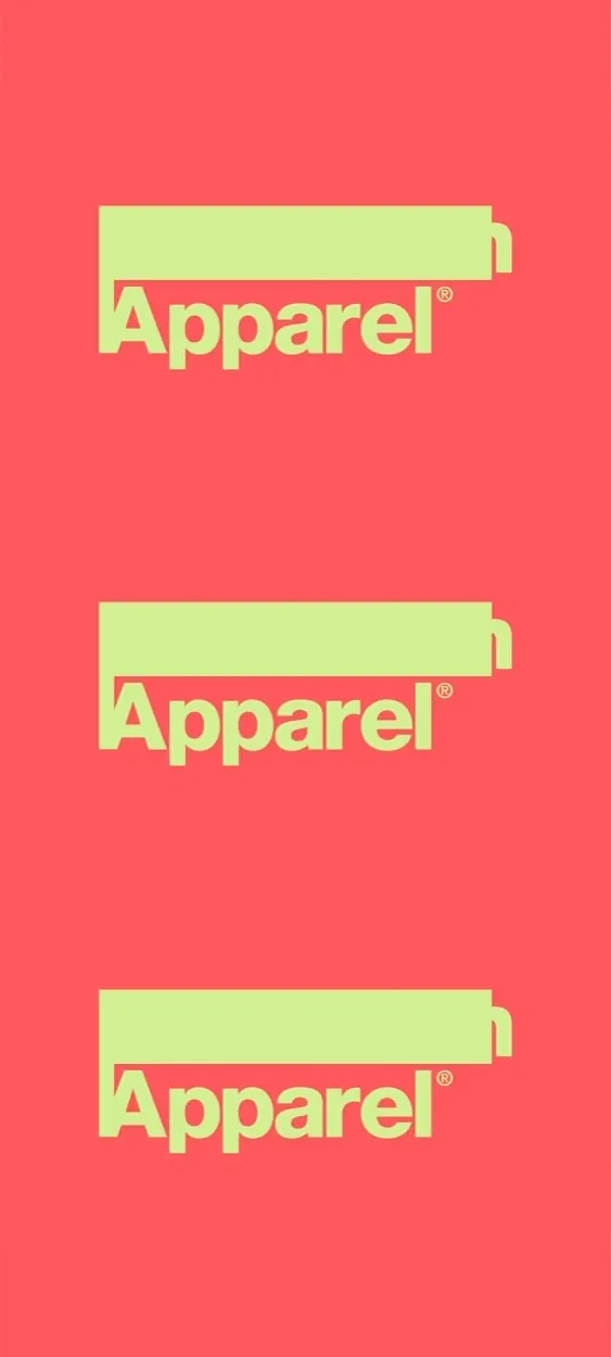 Apparel Wordmark Identity, minimal, flat, vibrant
