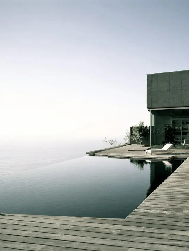 Minimalist Infinity Pool Architecture, minimal, luxury, muted