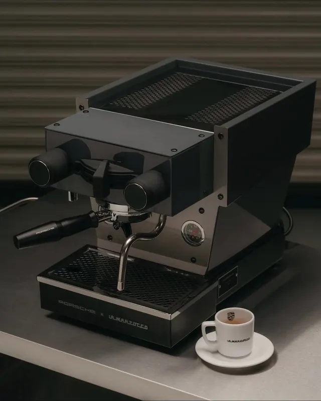Espresso Machine and Coffee Cup Mockup, minimal, photographic, muted