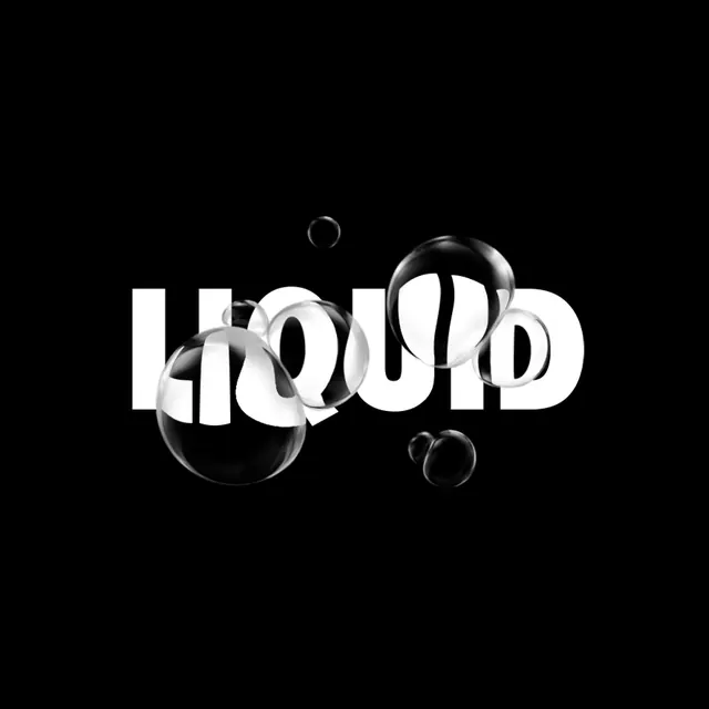 Liquid Wordmark Design, glassmorphism, 3d-render, monochrome