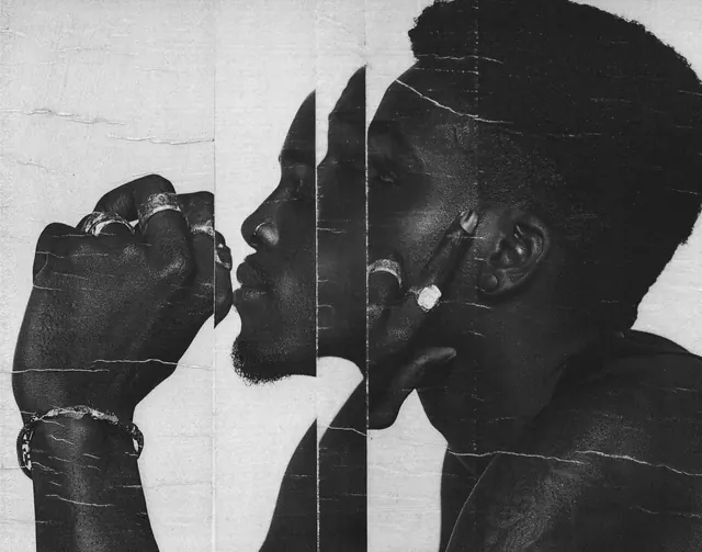 Monochrome Portrait Collage, monochrome, brutalist, monochrome