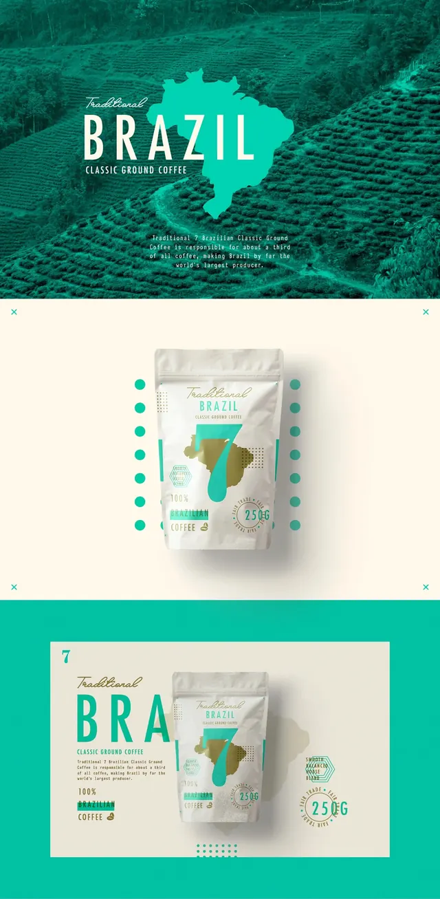 Brazil Travel Branding Identity, minimal, corporate-clean, vibrant