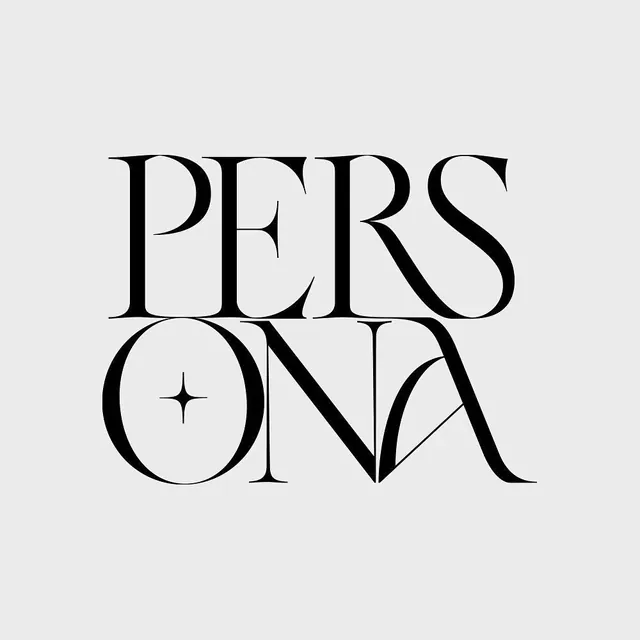 PERSONA Wordmark, minimal, geometric, monochrome