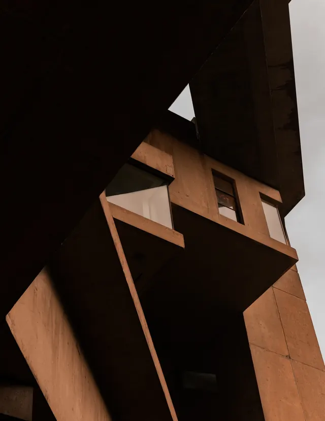 Modern Architectural Structure, minimal, geometric, dark